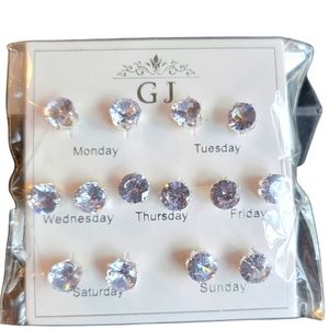 GJ 7 pair sterling silver Drop cubic zircomia